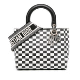 Medium Calfskin Checkered Lady Dior